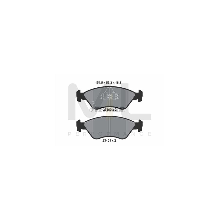 TEXTAR 2345001 Brake pad set for KIA CLARUS with acoustic wear warning