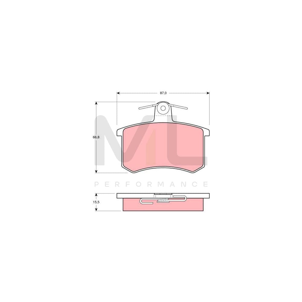 TRW Gdb829 Brake Pad Set Not Prepared For Wear Indicator