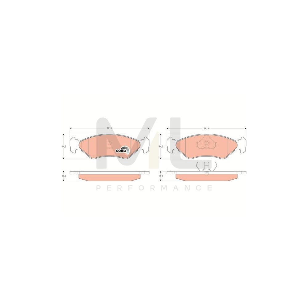 TRW Cotec Gdb953 Brake Pad Set Not Prepared For Wear Indicator
