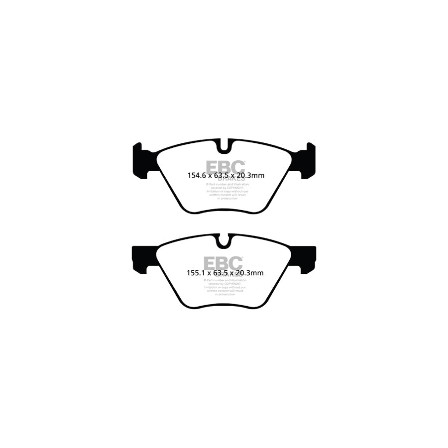 EBC PD02KF552 BMW E60 E61 Redstuff Front Brake Pad & Plain Disc Kit - ATE Caliper 2 | ML Performance UK Car Parts
