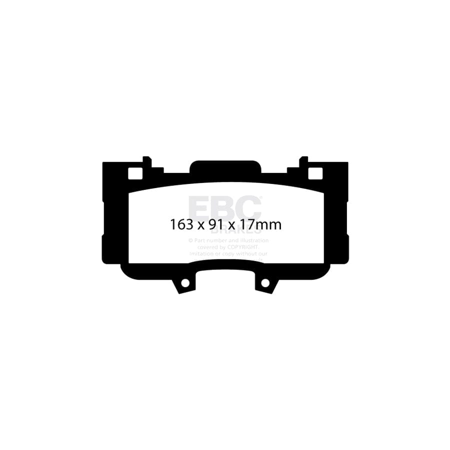 EBC PD02KF638 Ford Mustang Redstuff Front Brake Pad & Plain Disc Kit 2 | ML Performance UK Car Parts