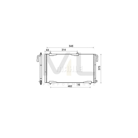 MAHLE ORIGINAL AC 501 000S Air conditioning condenser for PEUGEOT 206 without dryer | ML Performance Car Parts