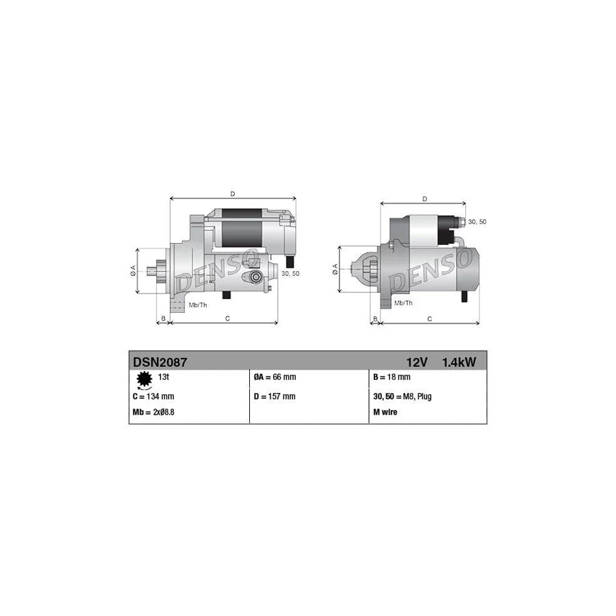 DENSO DSN2087 Starter Motor