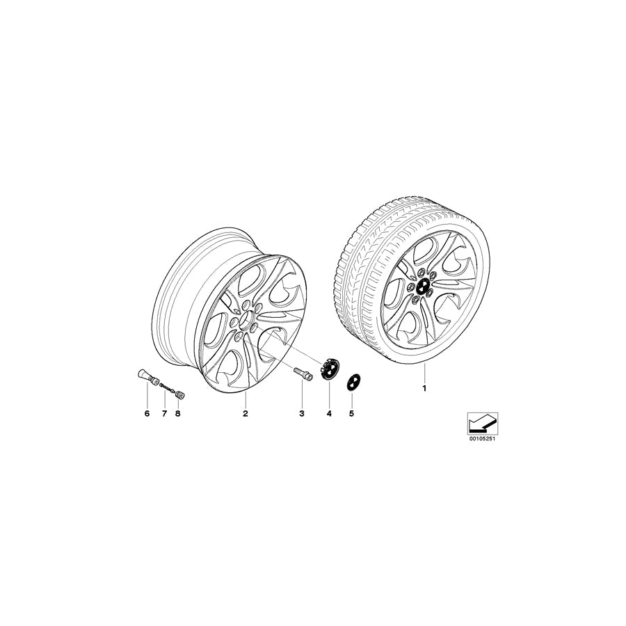 Genuine BMW 36116758192 E85 E86 Light Alloy Rim 8JX18 ET:47 (Inc. Z4)