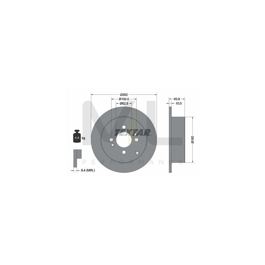 TEXTAR PRO 92161303 Brake Disc Solid, Coated, without wheel hub, without wheel studs  - 1 piece