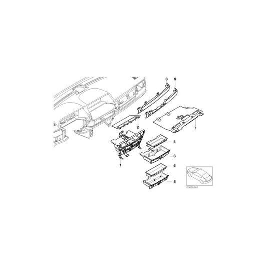 Genuine BMW 51457007940 E65 E67 E66 Oddments Tray SCHWARZ (Inc. 750i, 745Li & 740d)