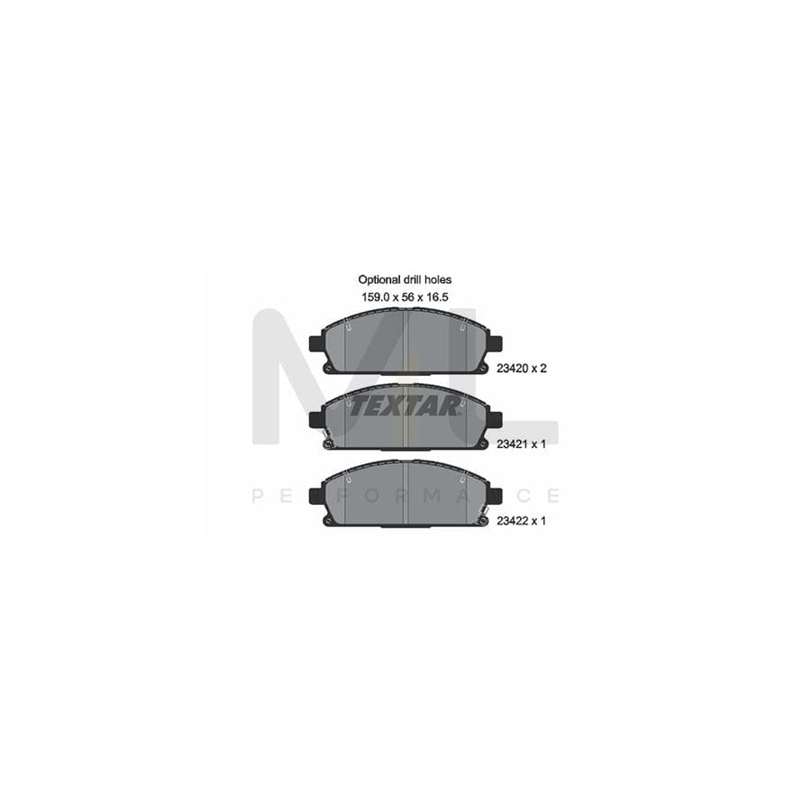 TEXTAR 2342001 Brake pad set with acoustic wear warning