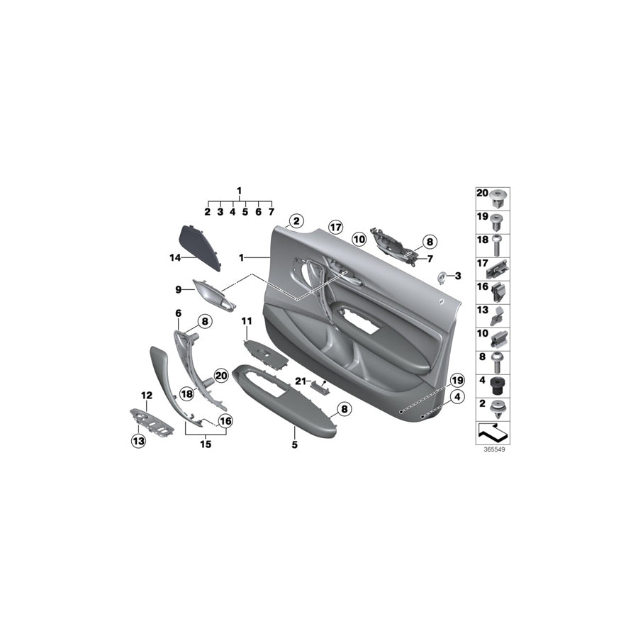 Genuine BMW 51417240416 F22 F20 F21 Trim Cover, Handle, Black Glossy, Right (Inc. 218d, 228i & 118dX)