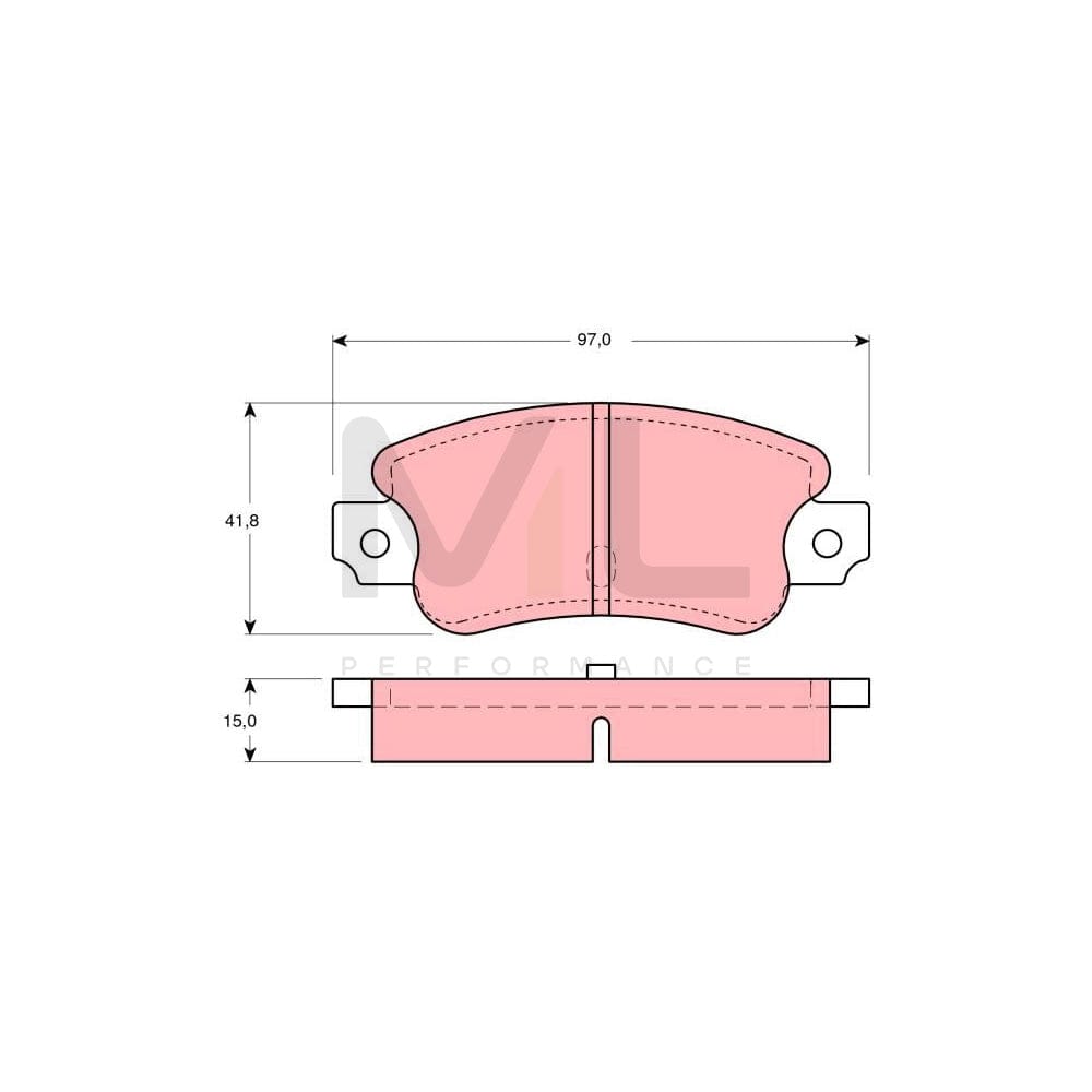 TRW Gdb135 Brake Pad Set For Talbot Simca 1609/1610 Not Prepared For Wear Indicator