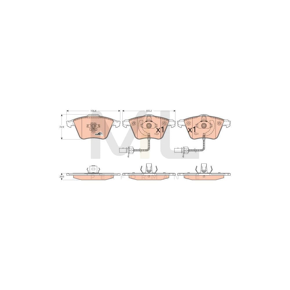 TRW Cotec Gdb1554 Brake Pad Set Incl. Wear Warning Contact