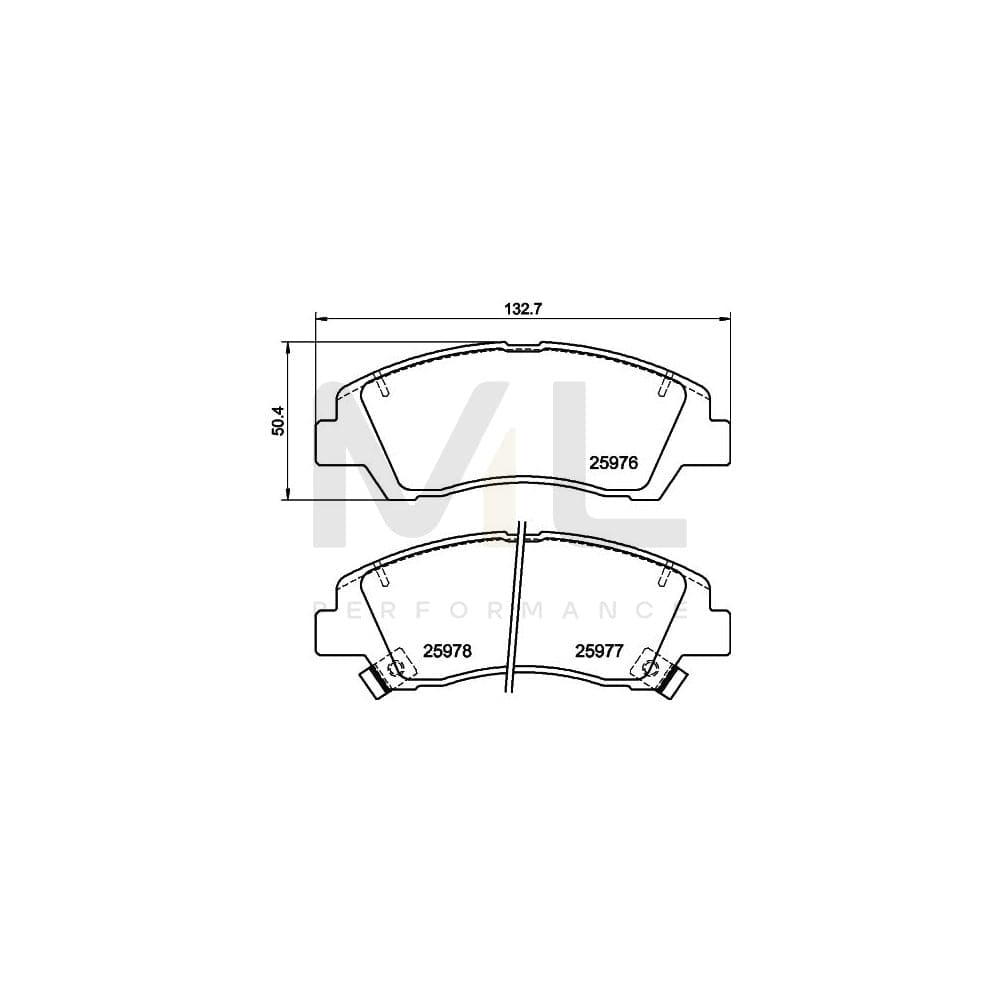 Hella 8DB 355 023-001 Brake Pad Set For Hyundai I10 With Acoustic Wear Warning, With Accessories | ML Performance Car Parts