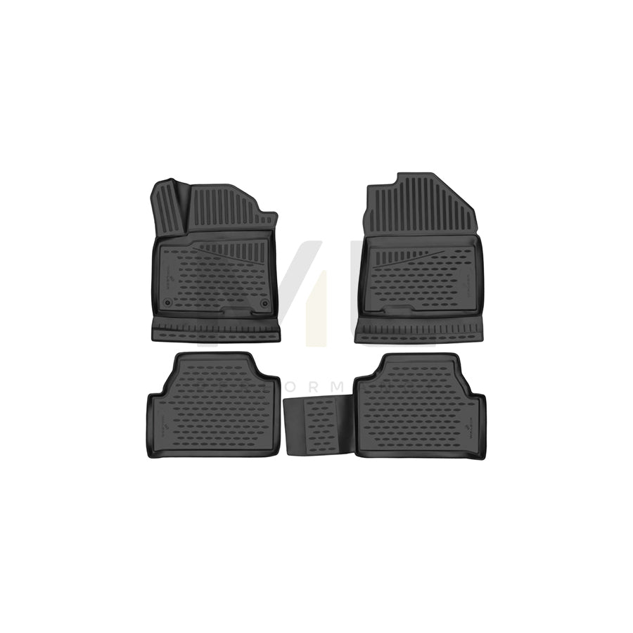 WALSER Tailored, XTR 75222 Floor mat set Elastomer, Front and Rear, Black