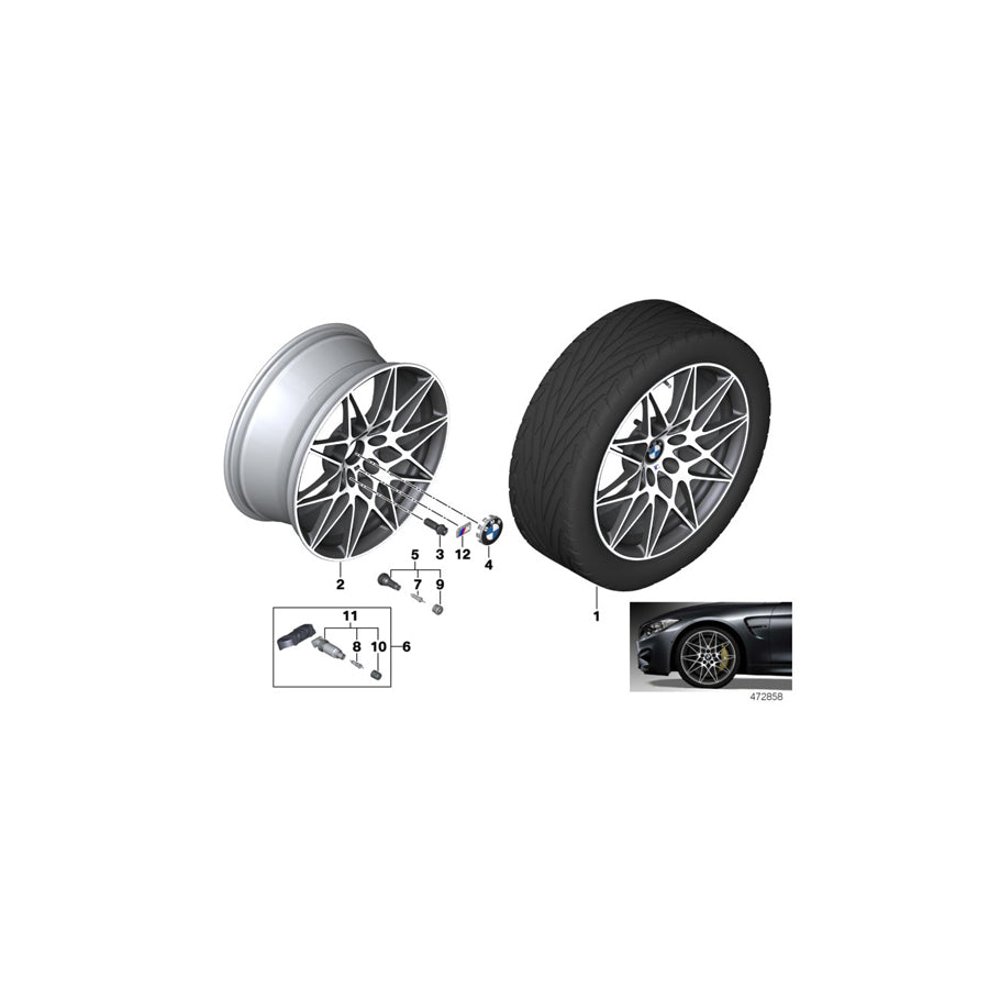 Genuine BMW 36112287501 F80 F83 F82 Light Alloy Rim Ferricgrey 10JX20 ET:40 (Inc. M3 & M4)