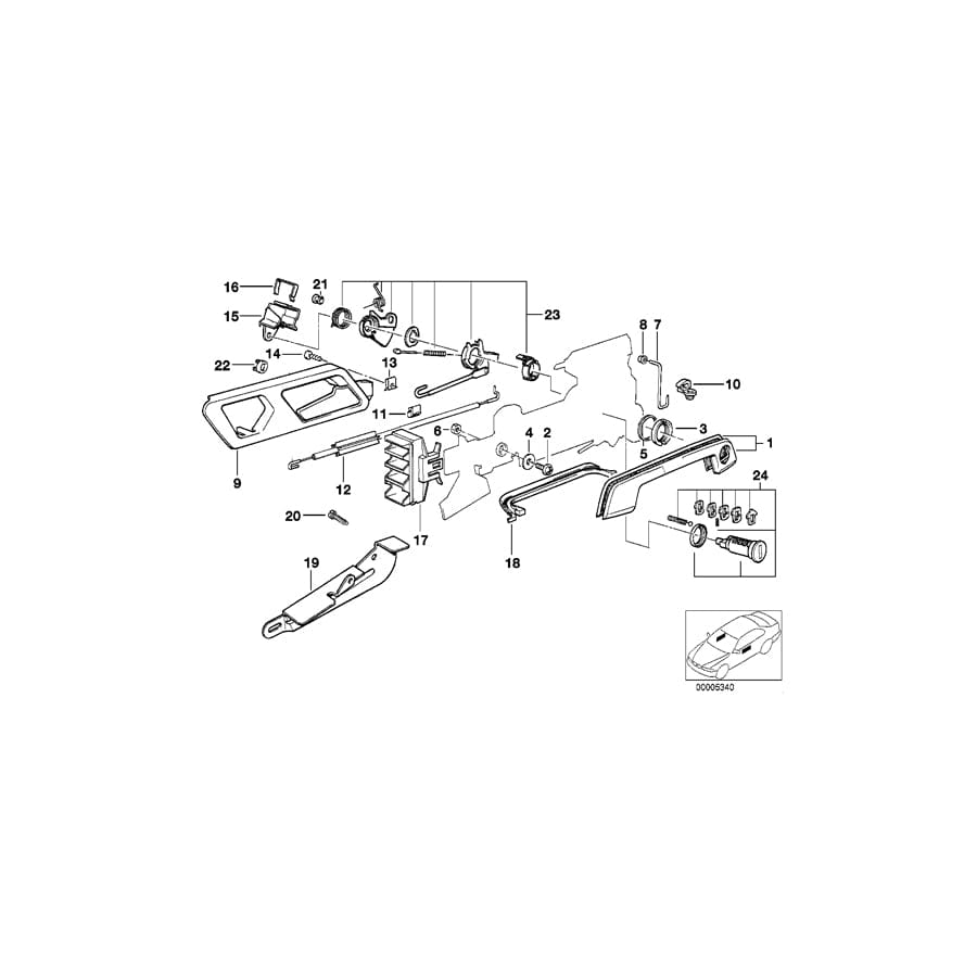 Genuine BMW 51211944011 E34 Lever Left (Inc. 525ix, 524td & 525i)