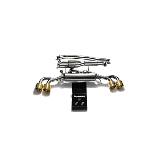 Armytrix NI35S-AF NI35S-QS12G Valvetronic 90mm Exhaust System w/Race Y-Pipe & Nissan GT-R R35 2009-2021 with Quad Gold 5"