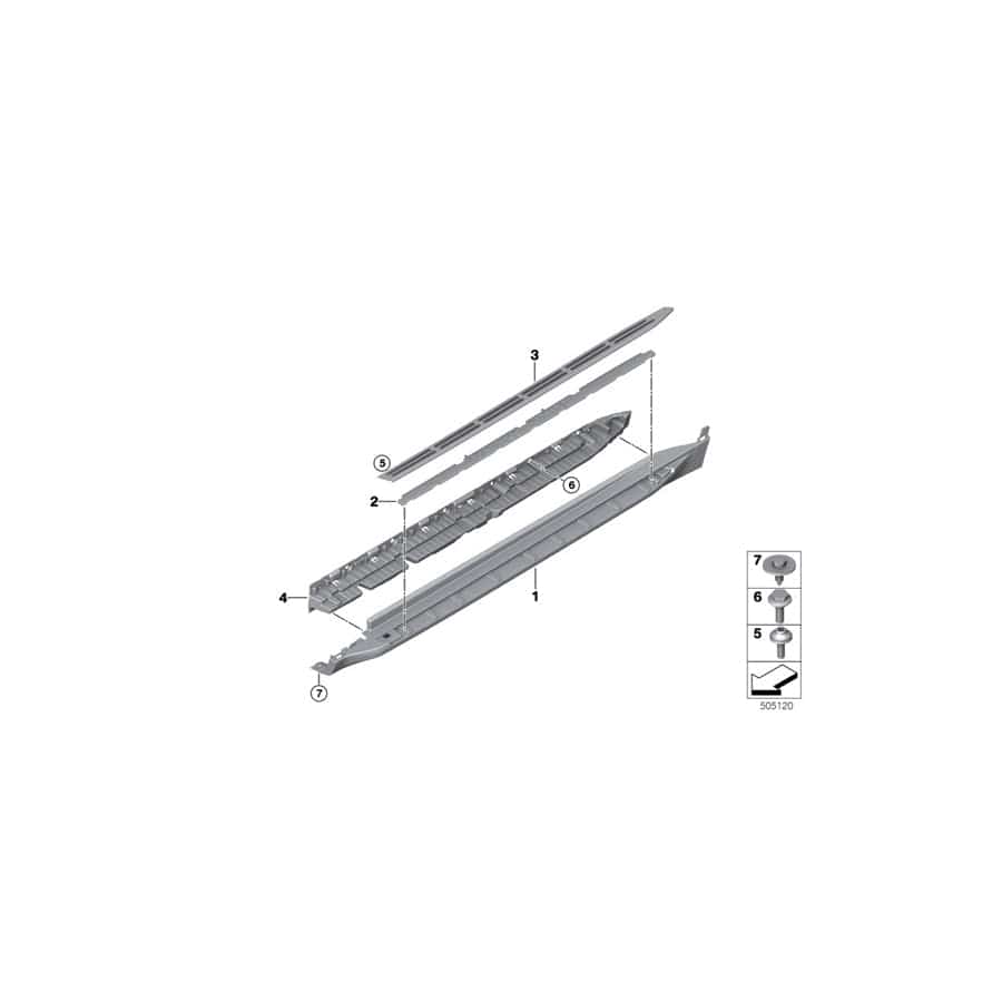 Genuine BMW 51777469426 G06 Running Board, Rocker Panel, Right (Inc. X6 30iX, X6 40iX & X6 40i)