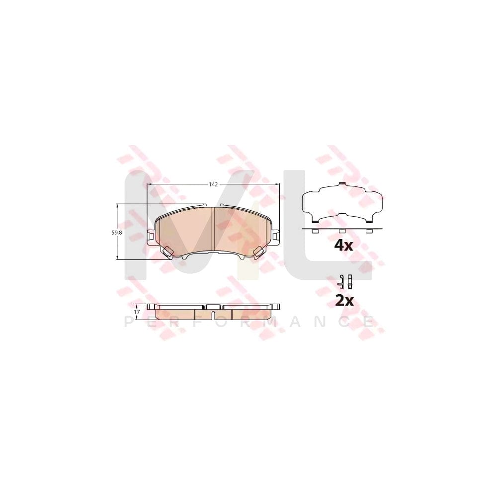 TRW Gdb3631 Brake Pad Set Prepared For Wear Indicator, With Accessories