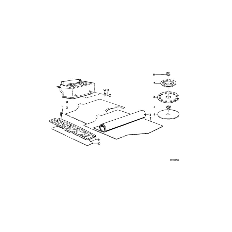 Genuine BMW 51471925408 E24 Trunk Mat ANTHRAZIT (Inc. 635CSi)