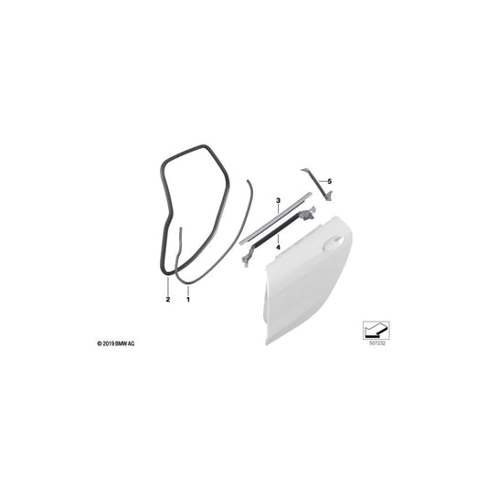 Genuine BMW 51357483134 F44 Window Well Strip, Outer, Door, Rear Rgt (Inc. 220d, 228iX & 218i)