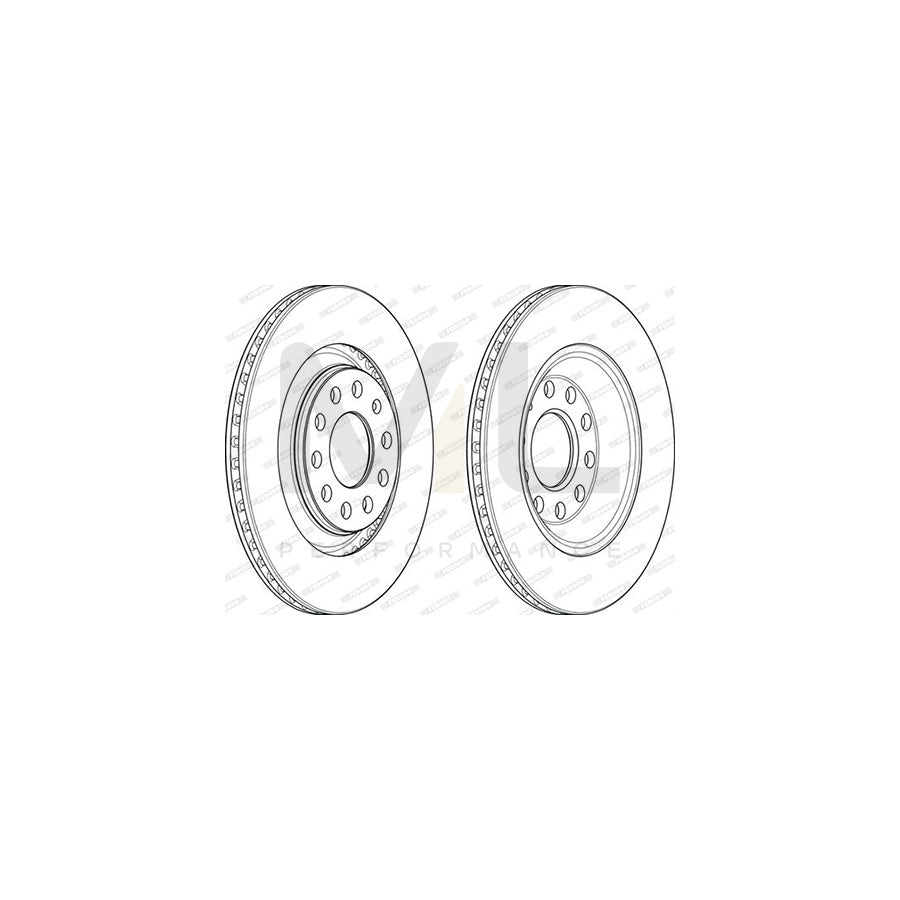 Ferodo Premier DDF1889C Brake Disc for Audi A4 Vented, Coated, With Bolts/Screws  - Pair