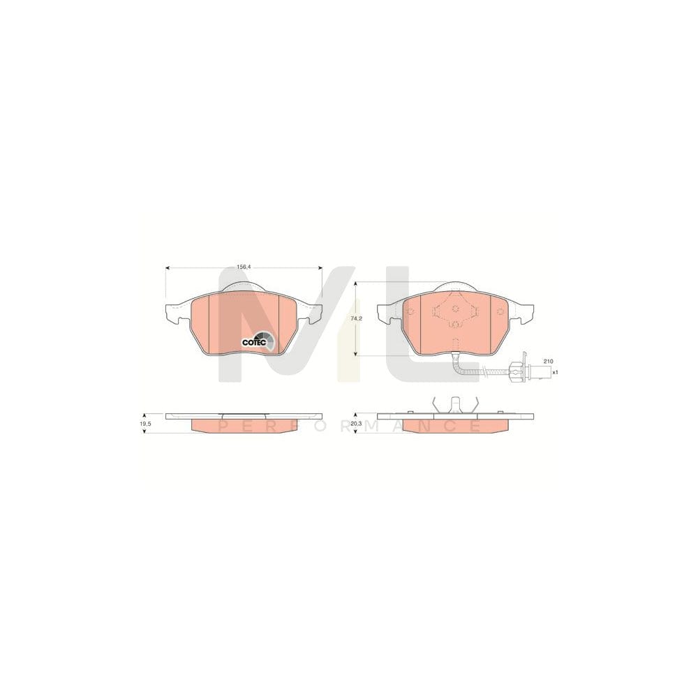 TRW Cotec Gdb1440 Brake Pad Set Incl. Wear Warning Contact