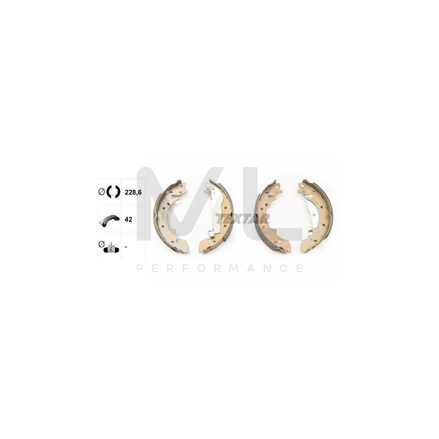 TEXTAR 91033800 Brake Shoe Set with handbrake lever