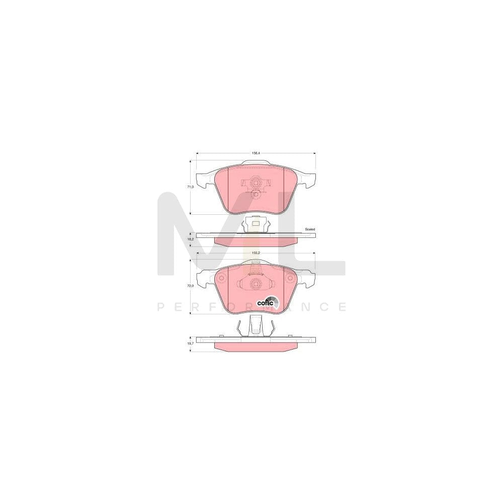 TRW Cotec Gdb1576 Brake Pad Set Not Prepared For Wear Indicator