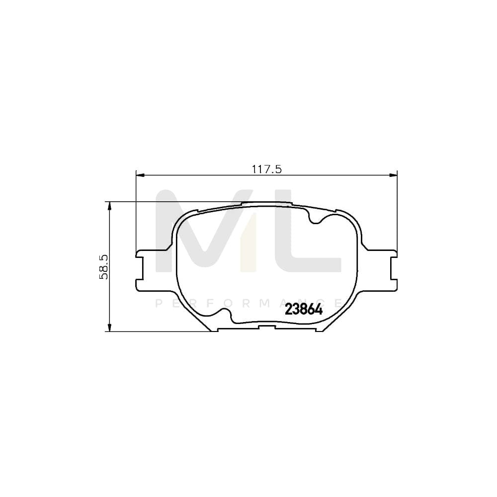 Hella 8DB 355 010-201 Brake Pad Set Not Prepared For Wear Indicator | ML Performance Car Parts