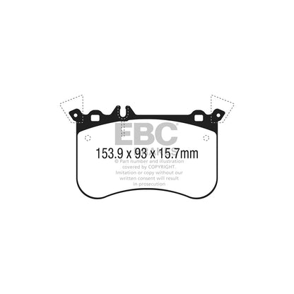 EBC PLK1607 Mercedes-Benz W176 C117 Yellowstuff Pads and Brake Line Performance Pack - TRW Caliper 2 | ML Performance UK Car Parts