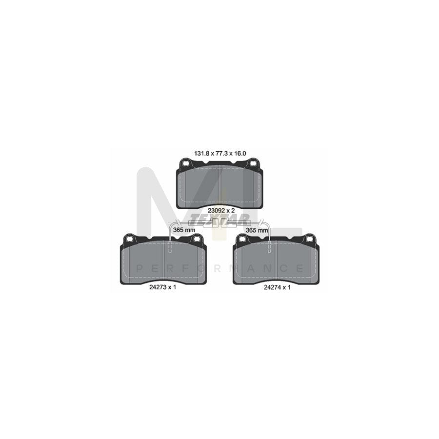TEXTAR 2427301 Brake pad set with integrated wear warning contact