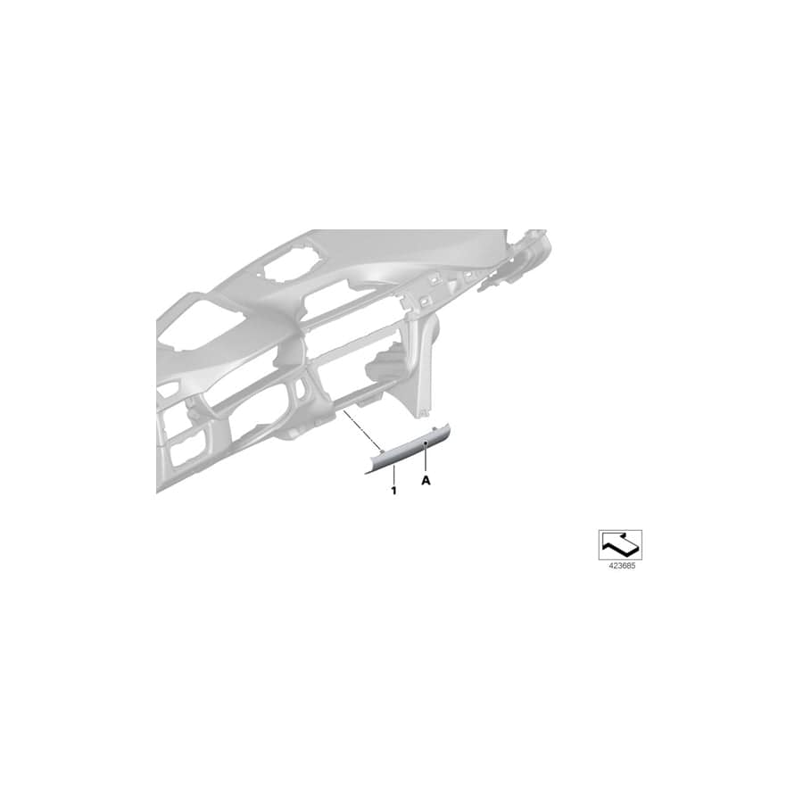 Genuine BMW 51457989745 F36 F83 F32 Trim Cover, Center Console, Leather KASHMIRBEIGE (Inc. M4 CS, 430iX & 420d)