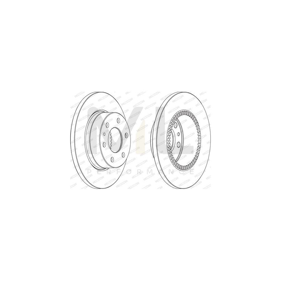 Ferodo Premier FCR316A Brake Disc for Iveco Daily Solid, With Abs Sensor Ring  - Pair