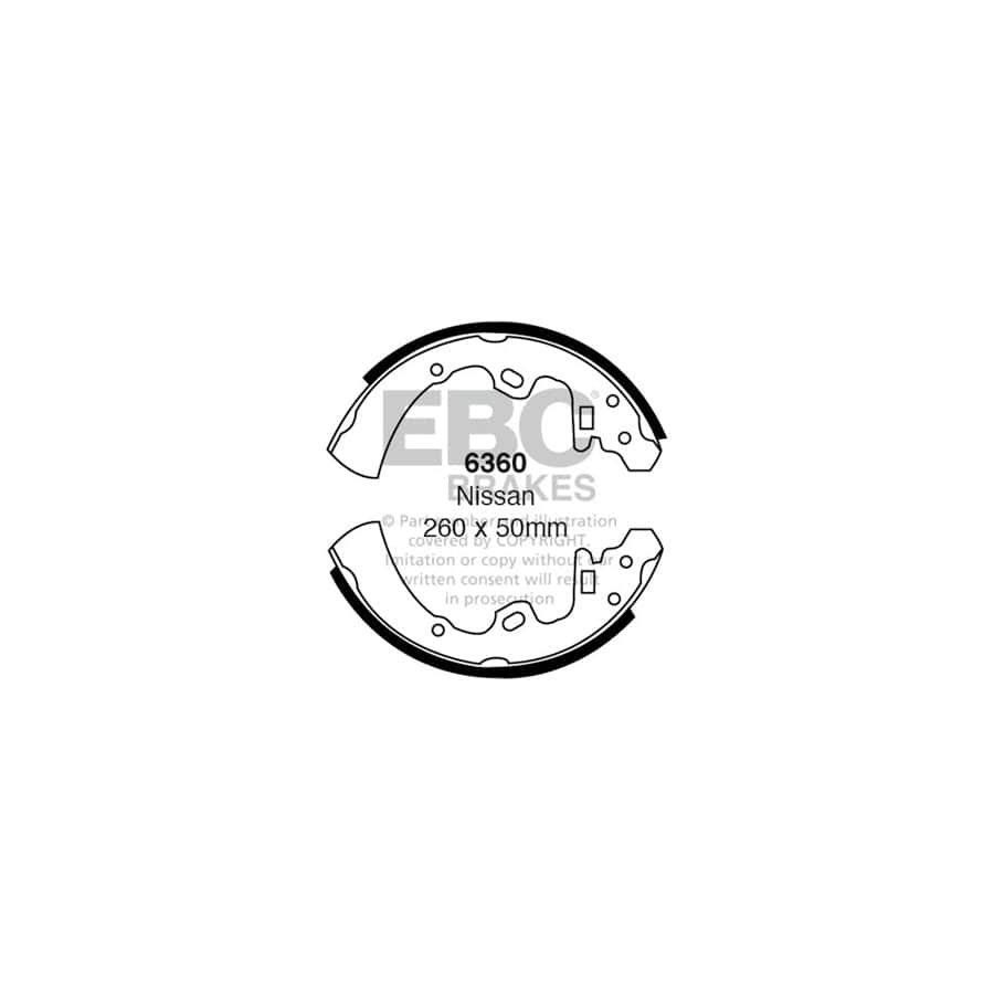 EBC 6360 Datsun Nissan Rear Brake Shoes (Inc. 280C & 300C) 1 | ML Performance UK Car Parts