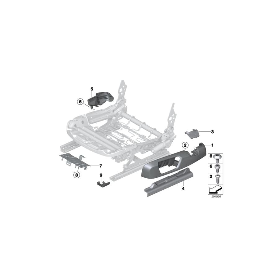 Genuine BMW 52107293632 F36 F31 F30 Cover, Belt Catch Right OYSTER (Inc. 120dX, 318d & 320d ed)