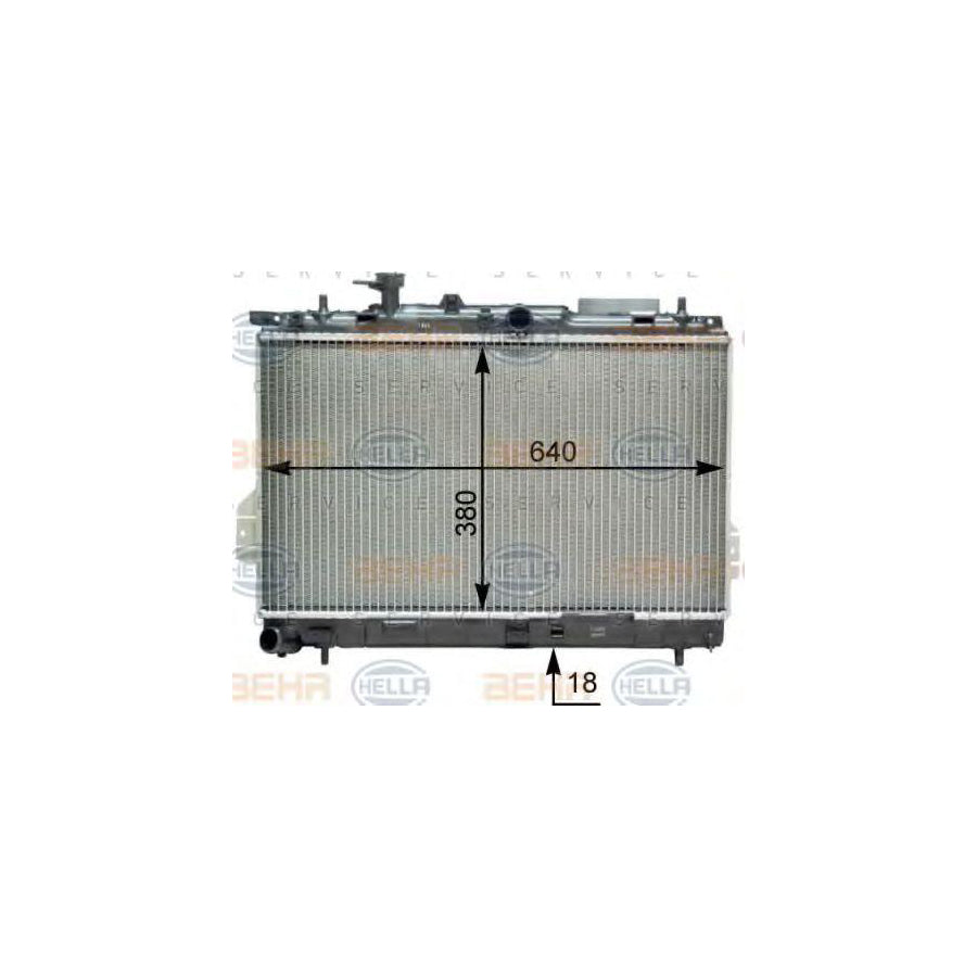 Hella 8MK 376 762-281 Engine Radiator For Hyundai Matrix (FC)