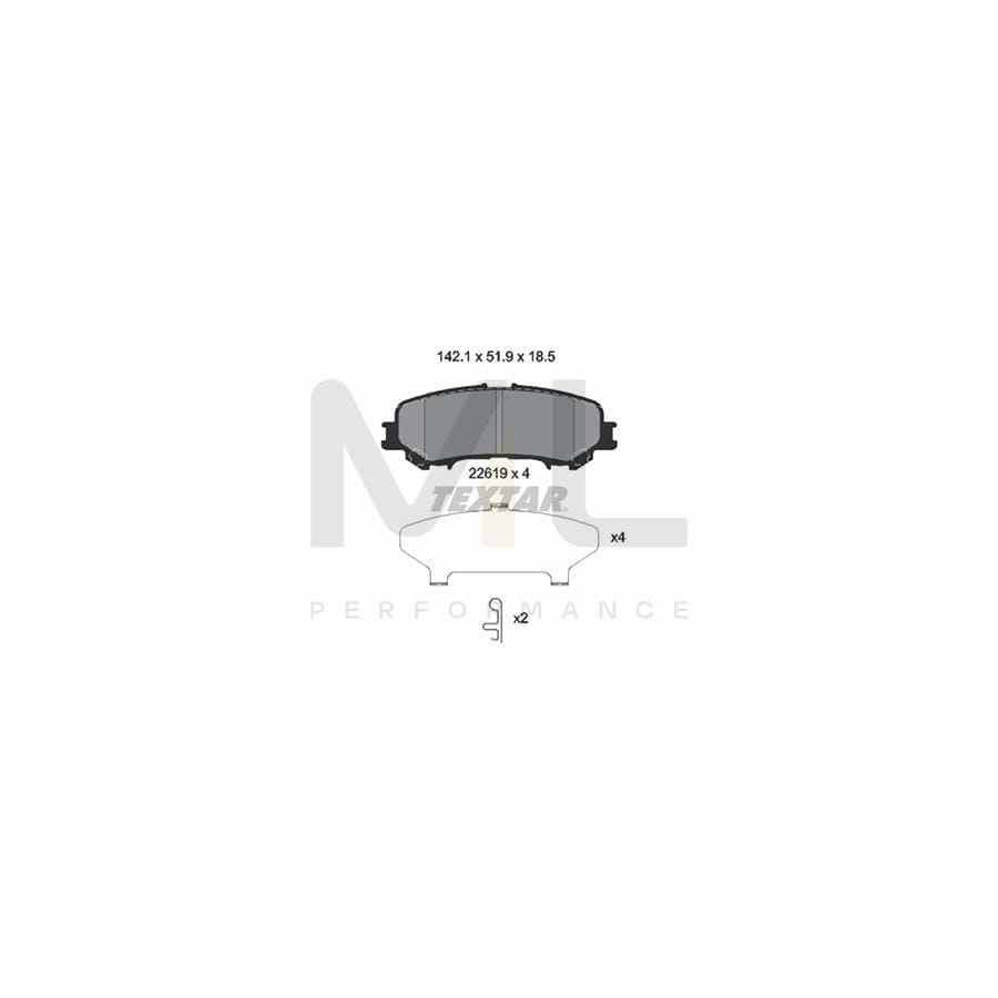 TEXTAR 2261901 Brake pad set for NISSAN Titan (H61) incl. wear warning contact, with accessories