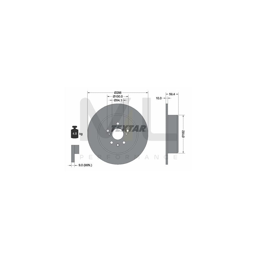 TEXTAR PRO 92179203 Brake Disc for TOYOTA Celica V Coupe (T180) Solid, Coated, without wheel hub, without wheel studs  - 1 piece