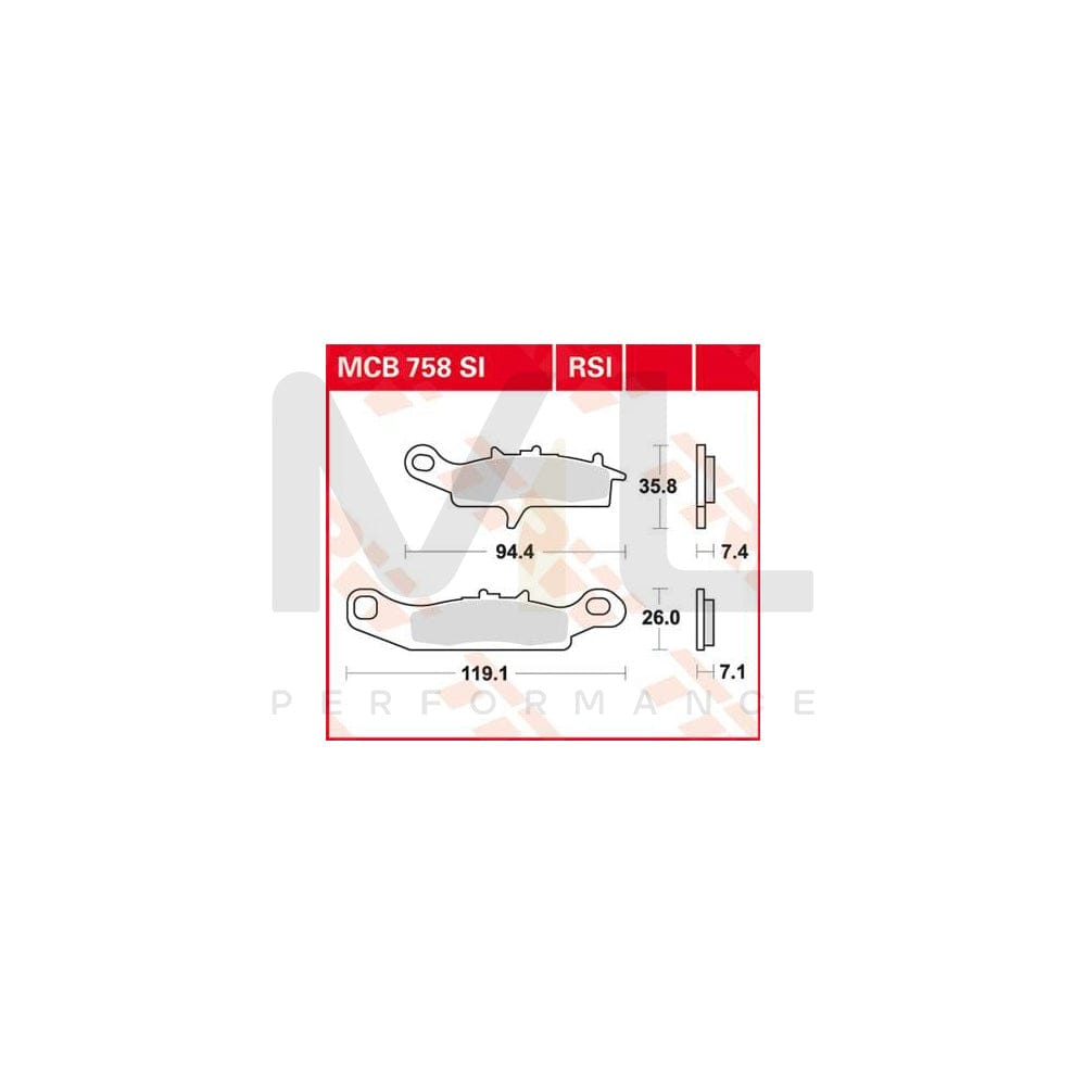 TRW Sinter Offroad Racing Mcb758Rsi Brake Pad Set