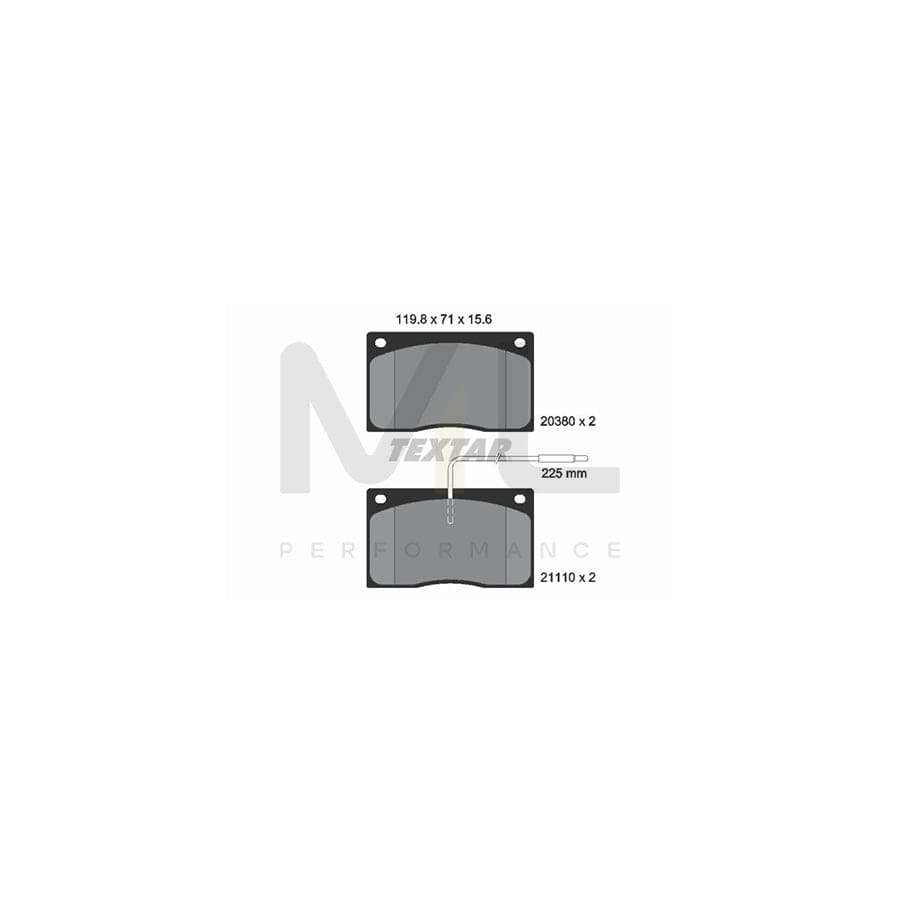 TEXTAR 2038002 Brake pad set with integrated wear warning contact