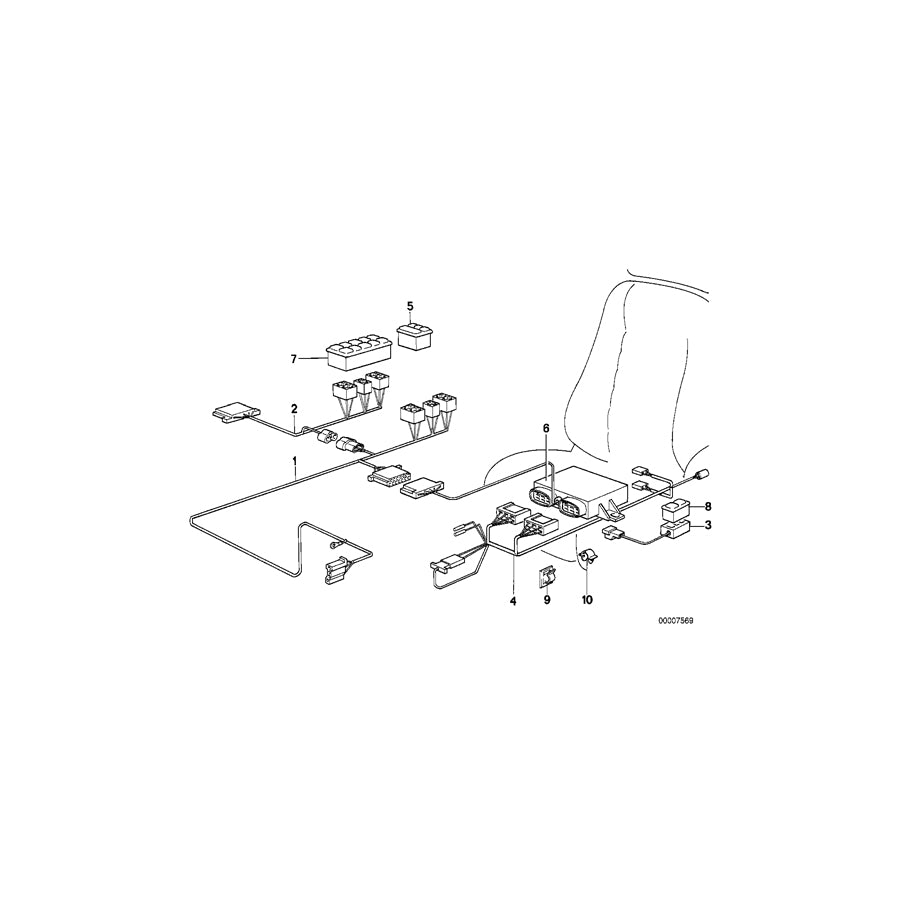 Genuine BMW 61121377170 E24 Wiring Co-Drivers Side (Inc. 635CSi, M635CSi & M6)