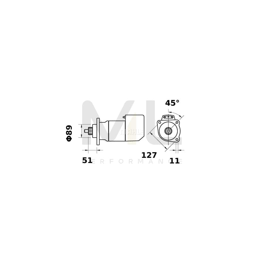 MAHLE ORIGINAL MS 492 Starter motor 24V 6,6kW, Teeth Quant.: 11 | ML Performance Car Parts