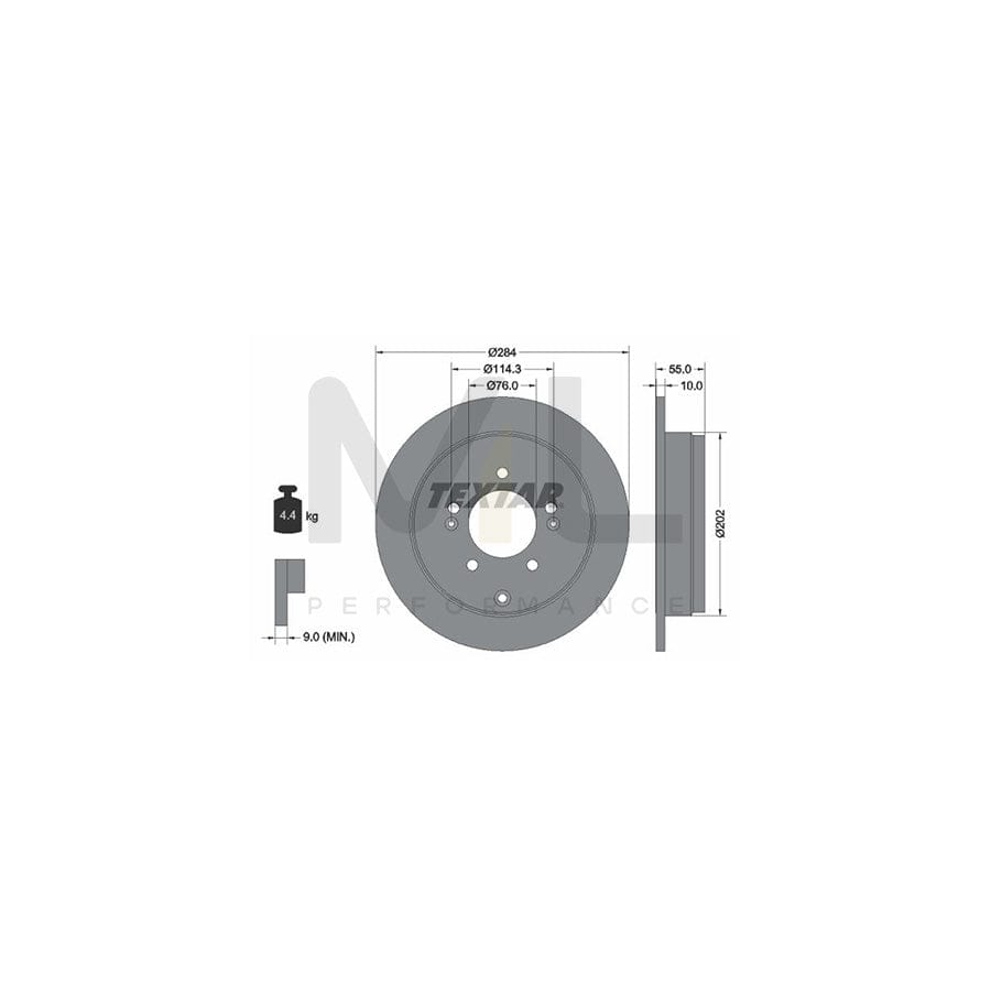 TEXTAR PRO 92271003 Brake Disc Solid, Coated, without wheel hub, without wheel studs  - 1 piece