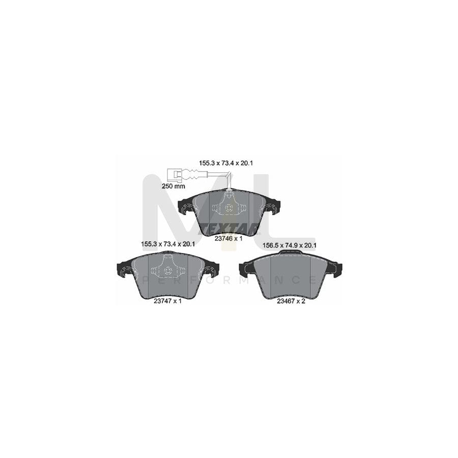 TEXTAR 2374602 Brake pad set with integrated wear warning contact