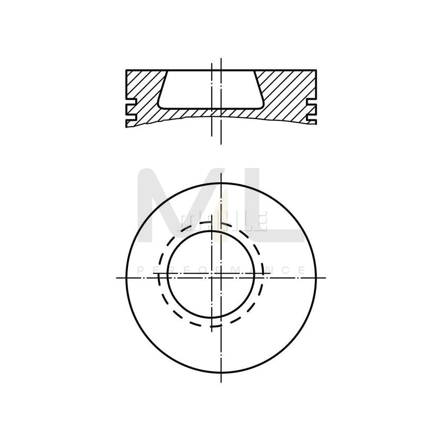 MAHLE ORIGINAL 002 80 01 Piston 98,0 mm, with piston ring carrier, without cooling duct | ML Performance Car Parts