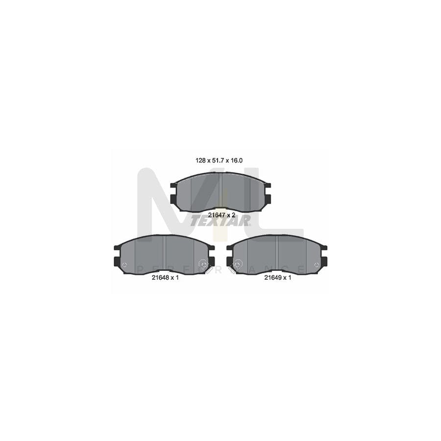 TEXTAR 2164701 Brake pad set with acoustic wear warning