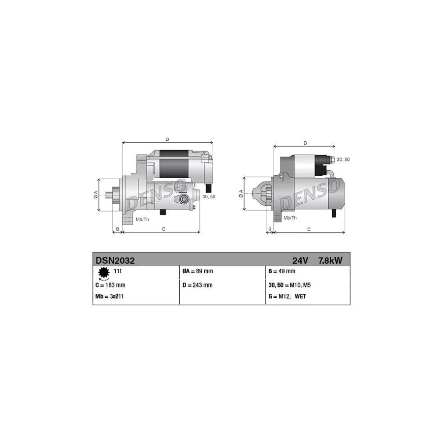 DENSO DSN2032 Starter Motor
