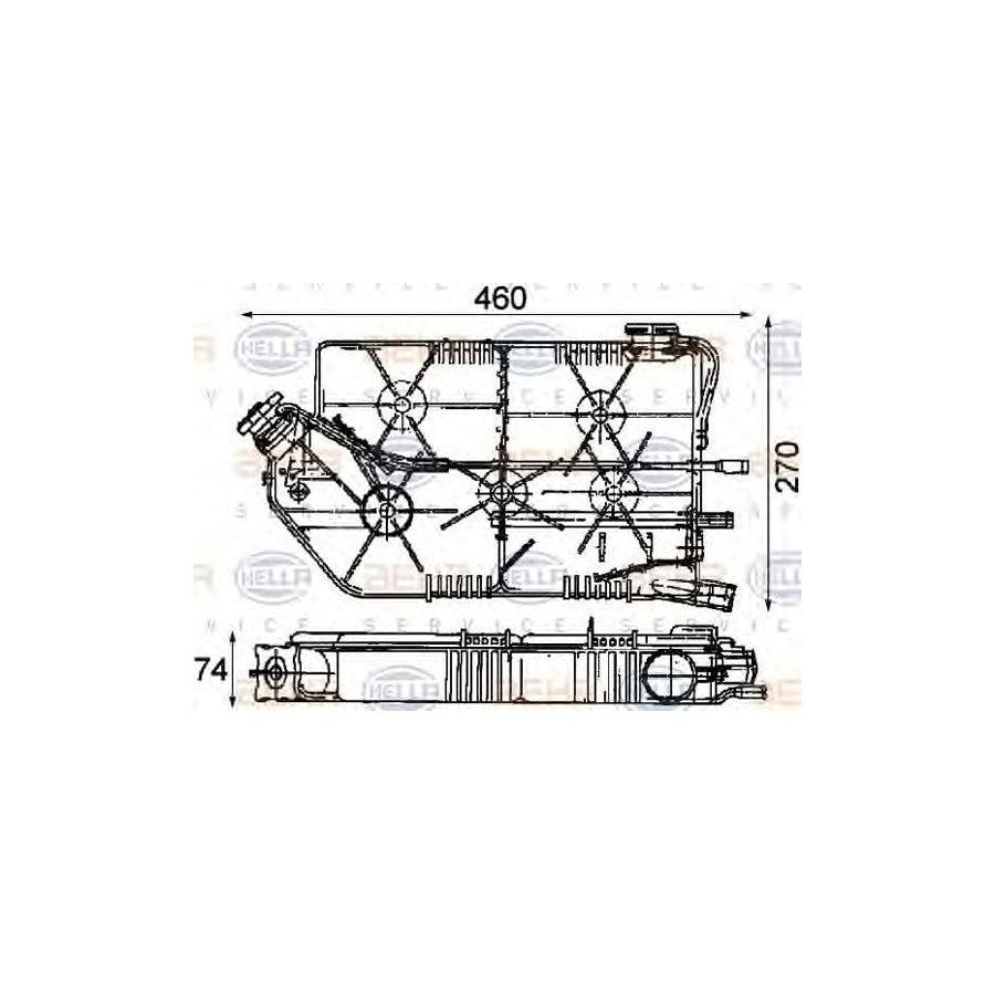 Hella 8MA 376 705-041 Coolant Expansion Tank