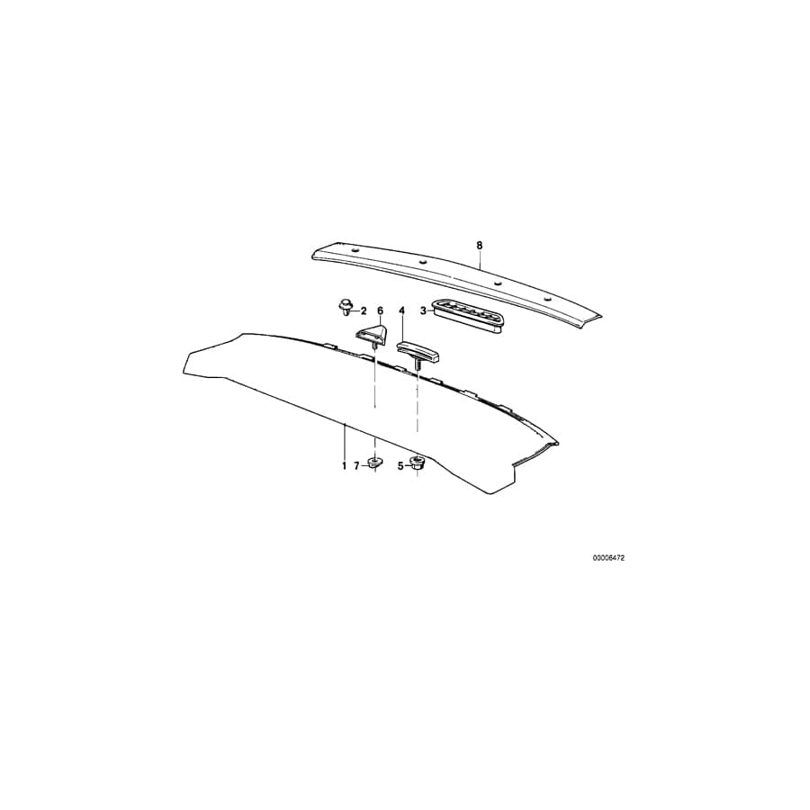Genuine BMW 51461971975 E30 Rear Window Shelf NATUR (Inc. 325ix, 325i & 325e)