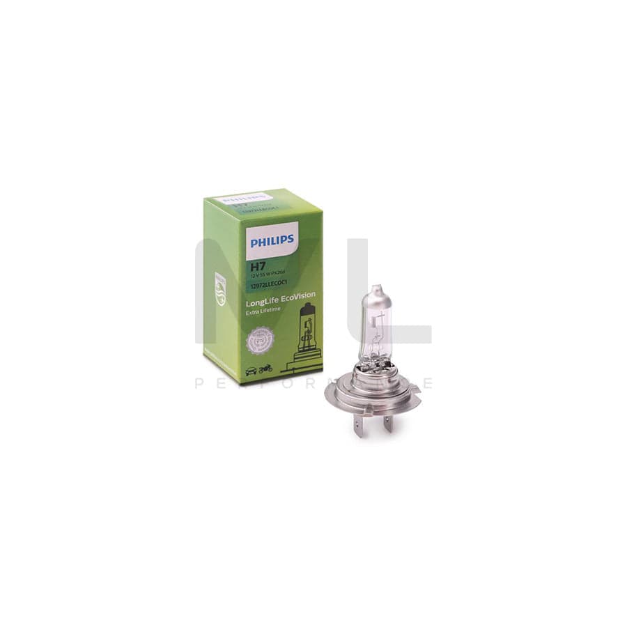 PHILIPS LongLife EcoVision 12972LLECOC1 Bulb, spotlight H7 12V 55W PX26d 3000K Halogen