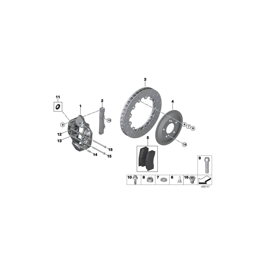 Genuine BMW 34208431464 Threaded Bolt BOBBIN (Inc. M4 GT4)